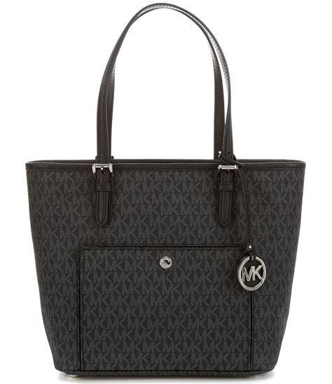 michael kors black jet set logo tote|Michael Kors large open tote.